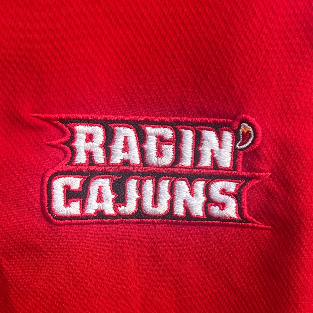 Russell University of Louisiana Ragin’ Cajuns 1/4 Zip L Hooded Windbreaker - Picture 4 of 6